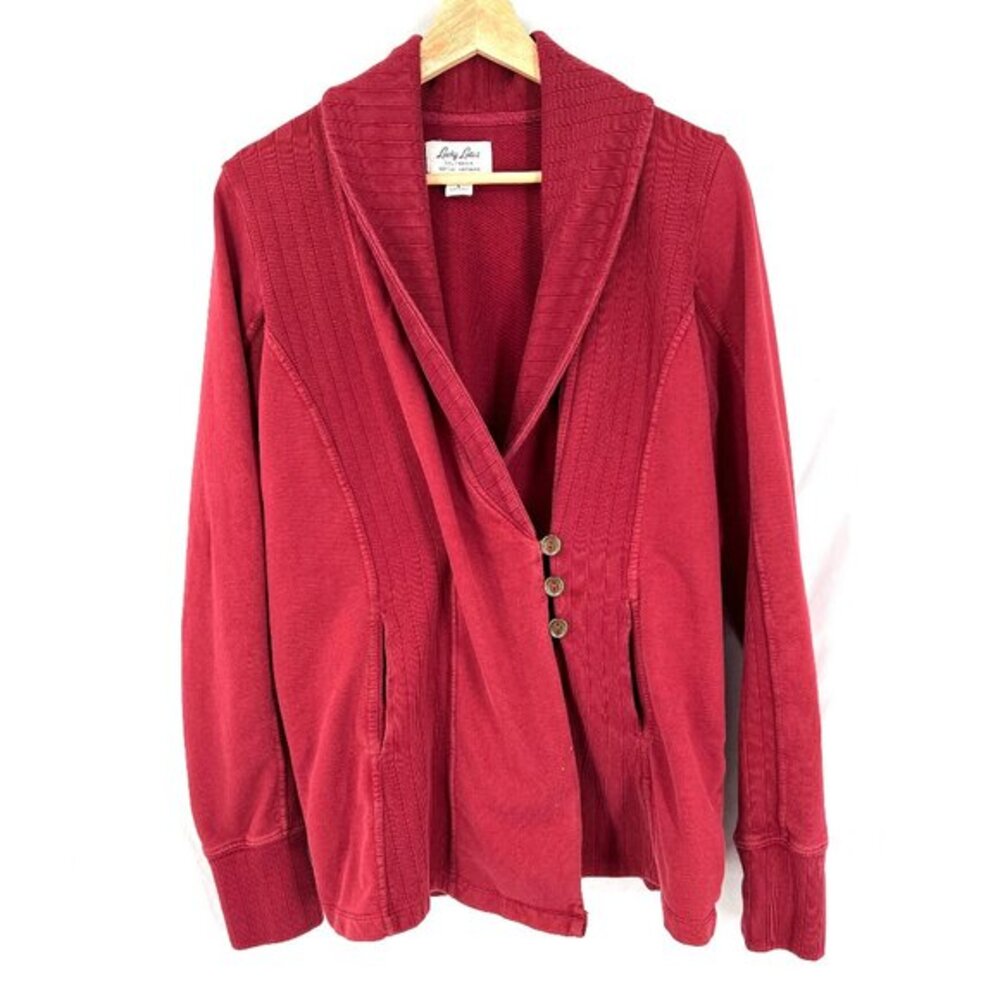 Lucky‎ brand lotus grandpa sweatshirt sweater cowl neck tomato girl cozy top L